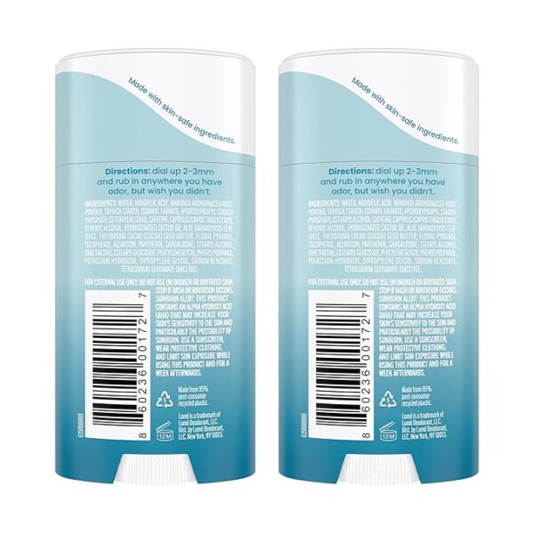 Lume Whole Body Deodorant - Invisible Cream Stick - 72 Hour Odor Control - Aluminum Free, Baking Soda Free, Skin Safe